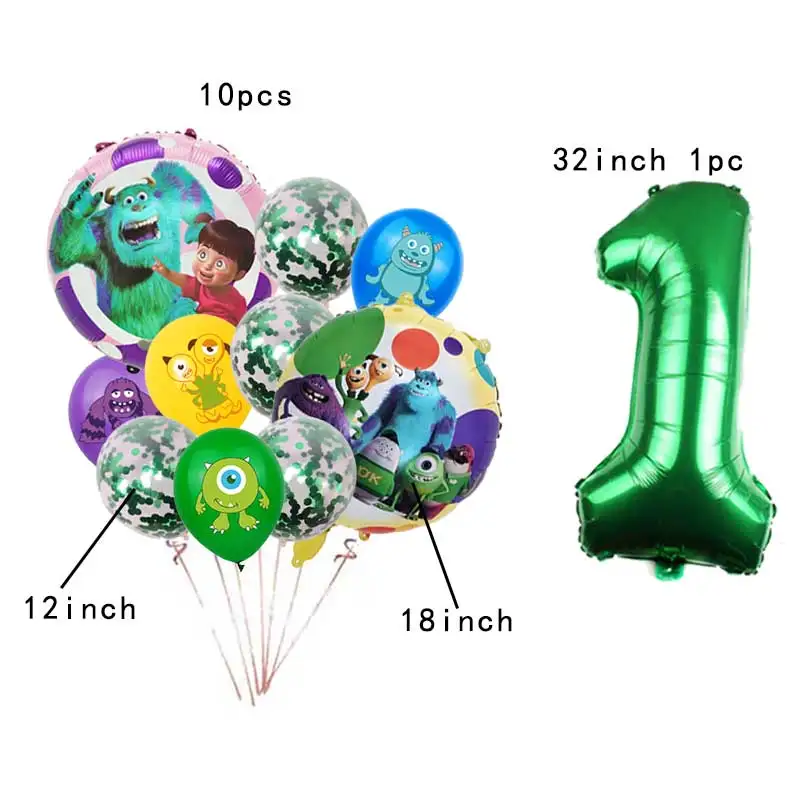 Monsters University Balloon Birthday Party Supplies Monsters Decoration Baby Shower Welcome Ballon Arch Home Decor Boy Girl Gift