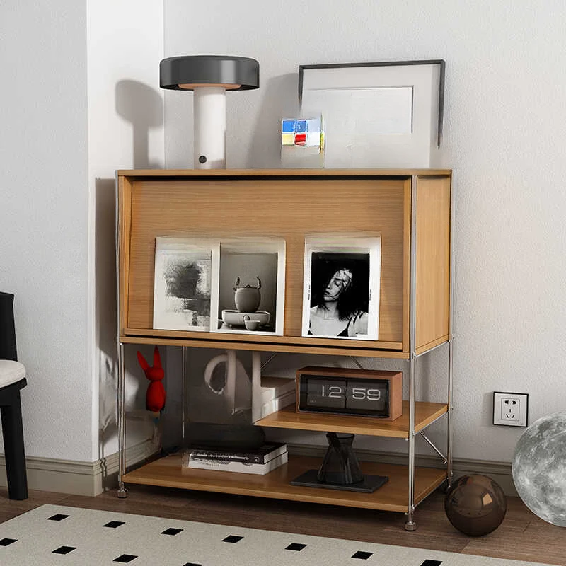 Magazine Cabinet Simple Record Storage Shelf Side Cabinet