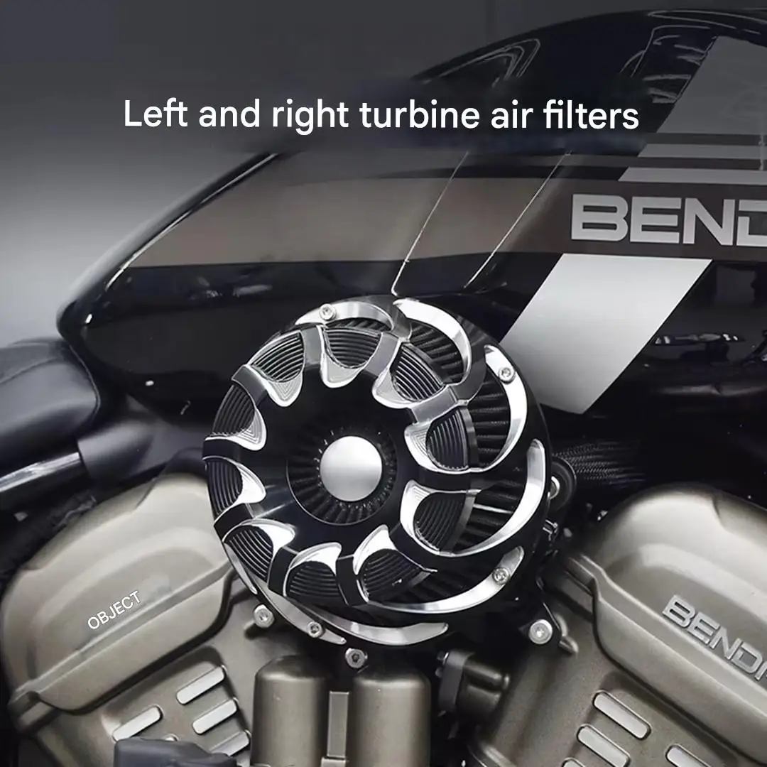 For BENDA ROCK 707 modification: left and right side retro turbo air filters, air filters, engine cover accessories.