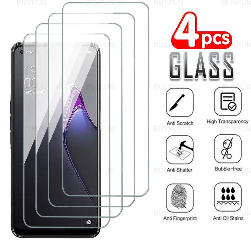 4PCS HD Protective Glass Film For Oppo Reno8 Tempered Glass Screen Protector For Appo Orro Oppo Reno8 Appo Orro Reno 8Pro Plus