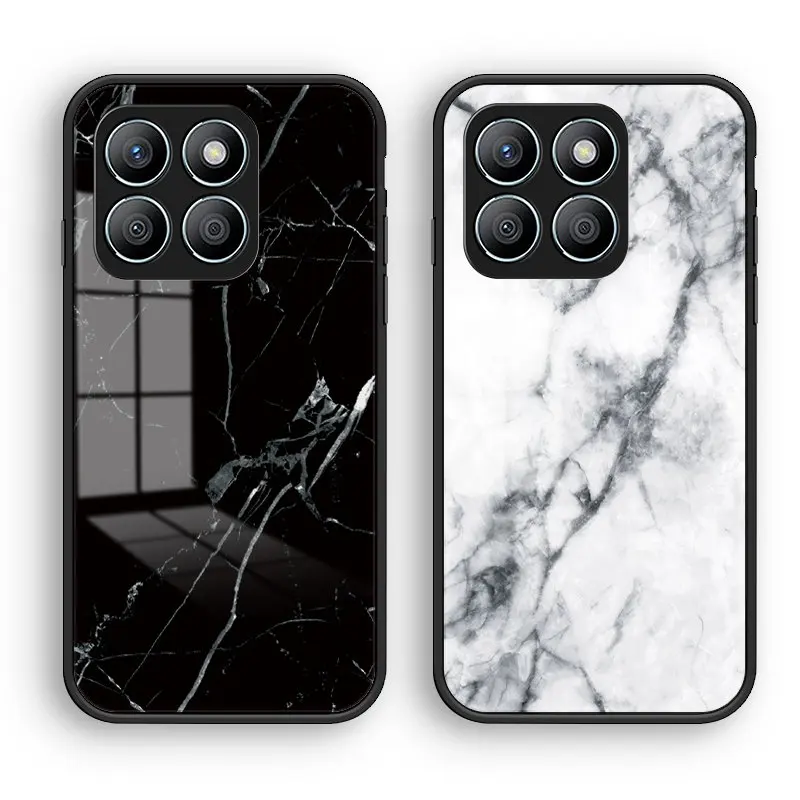 Honor X8B LLY LX1 LX2 LX3 Case Marble Grain Tempered Glass Hard Back Cover Phone Case Silicone TPU Bumper for Honor X8B HonorX8B