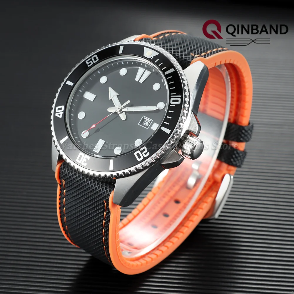 18/19/20/21/22/24mm Nylon-Segeltuch-Gummi-Hybrid-Uhrenarmband für Seiko, Tudor, Casio, Silikon, wasserdicht, Herrenarmband – Detail 6