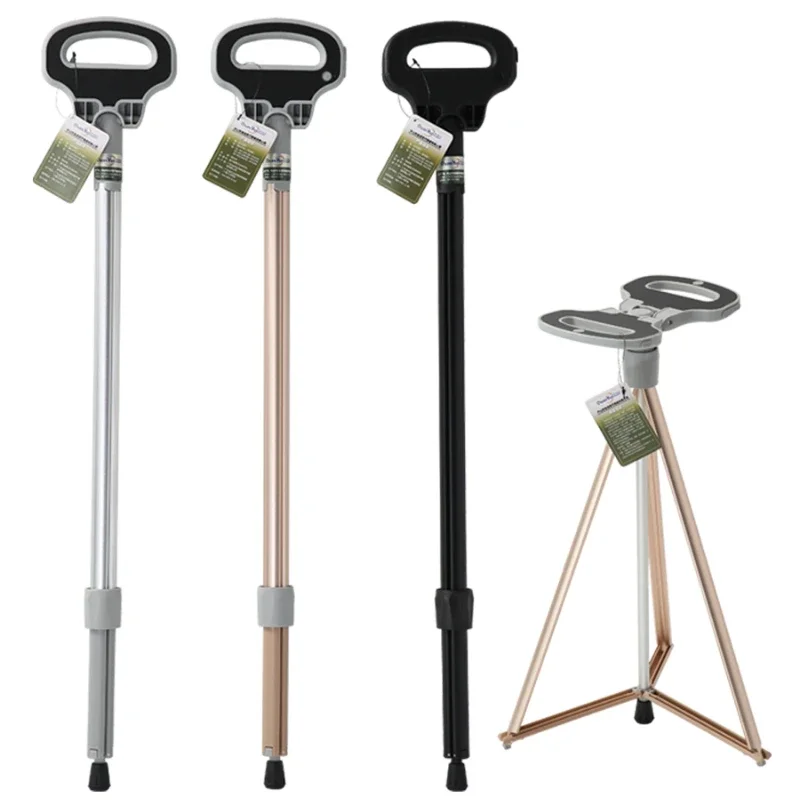 

Walking Stick for the Elderly Chair Dual-Use with Stool Can Sit on the Mountain Walking Stick Outdoor Climbing Alpenstock