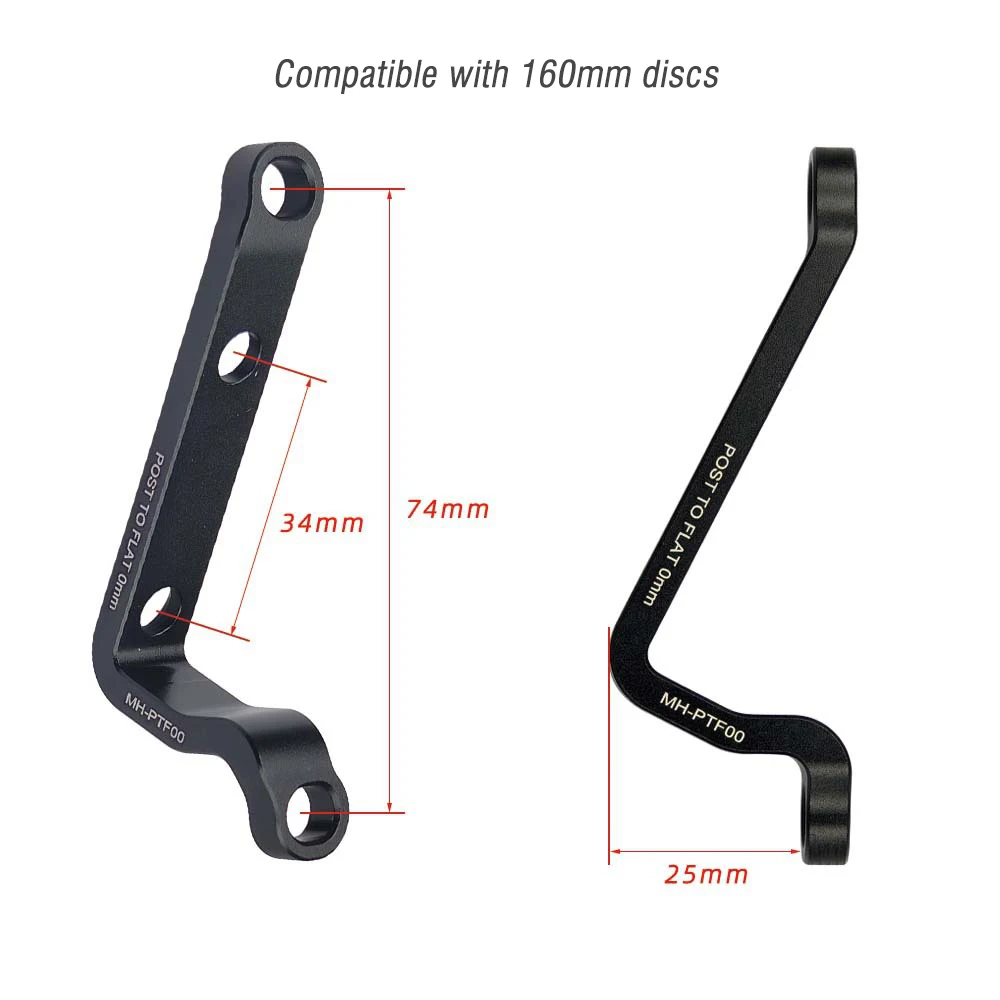 Fahrrad-Scheibenbremsenadapter: Post-Mount auf Flat-Mount Adapter für Scheibenbremssättel vorne und hinten – PM auf FM für 160-180mm Rotoren – Detail 1