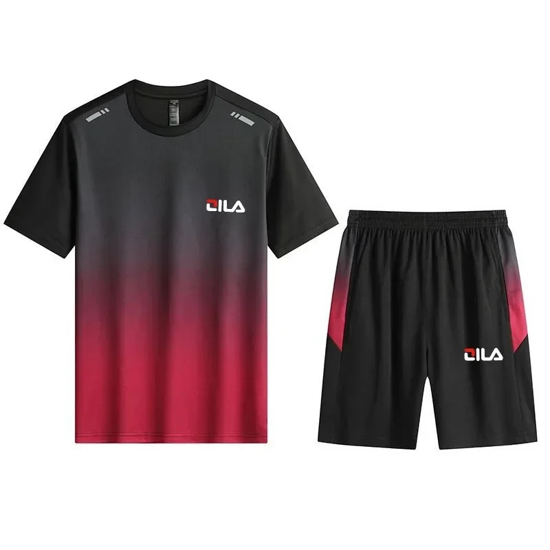 High quality Men's Korea Comfortable and Breathable Suit Summer Fashion Print Sports Suit Fitness Jogging Daily Casual Wear set