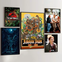 1PC Jurassic Park Poster Movie Sticky Posters Retro Kraft Paper Sticker DIY Room Bar Cafe Aesthetic Art Wall Painting