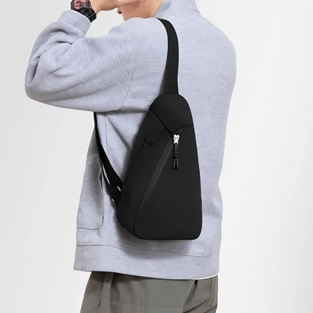 

Droplet Shaped Women Chest Bag Zipper Solid color Sports Shoulder Bag Multifunctional Large Capacity Nylon Crossbody Bag