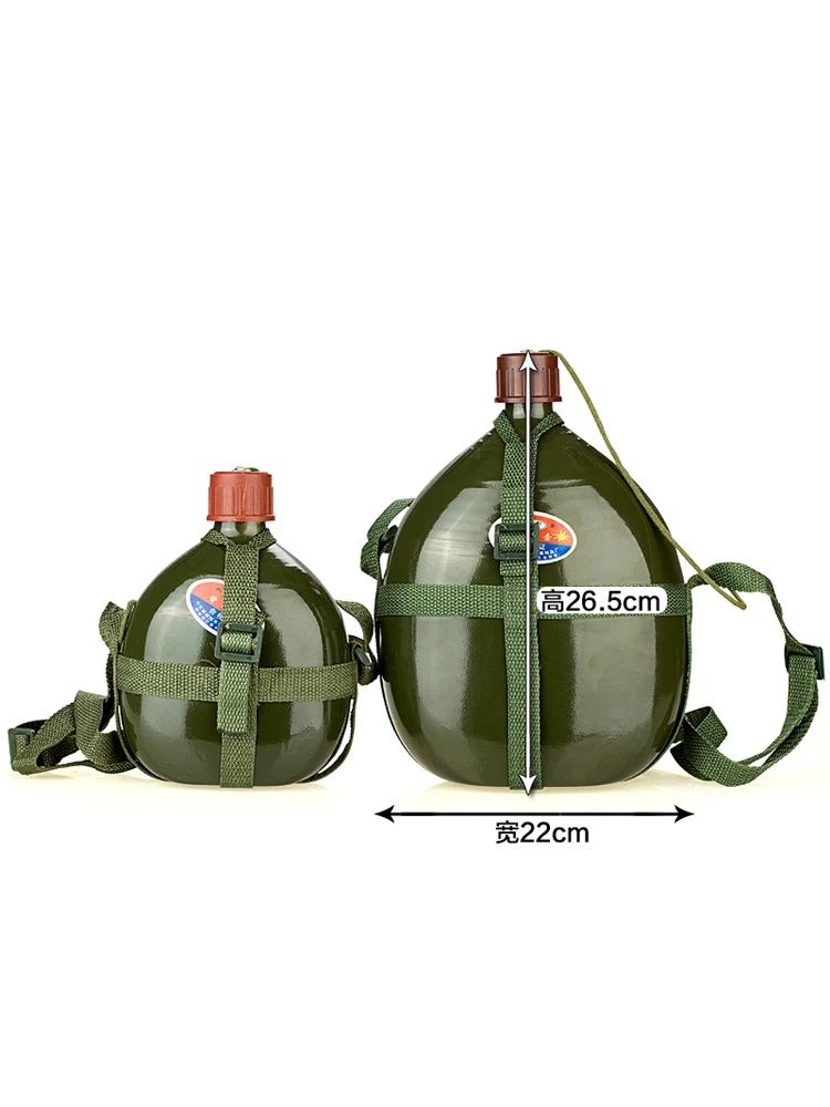 2L Retro carrying kettle, old-fashioned aluminum water kettle, 87 outdoor sports water kettle, large capacity and portable