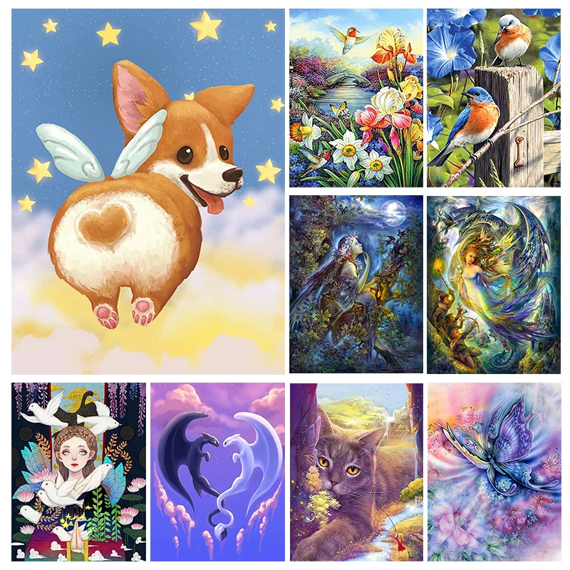 

5D Diamond Painting Landscape Diamond Embroidery Full Rhinestone DIY Mosaic Figure Dog Cross Stitch Kit Exquisite Home Decor