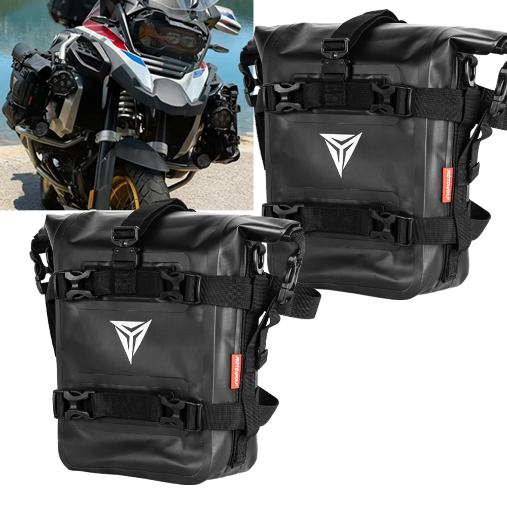 

Crash Bar Bag Waterproof Motorcycle Bag Universal Cycling Backpack Motorbike Side Saddlebag Bumper Repair Tool Placement Bag