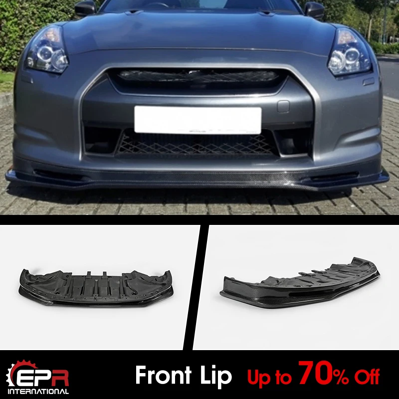 For 2009-2012 Nissan R35 Early Nis Craft Style Carbon Glossy Front Lip Under spoiler Bumper Splitter Exterior kit (Pre-Facelift)