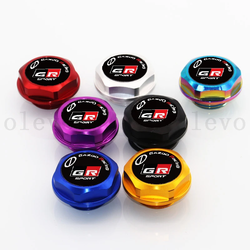 1pcs Aluminium Car Engine Oil Cap for Toyota GR SPORT TRD Emblem Oil Tank Cap Oil Filler Caps Auto Racing Modified Covers