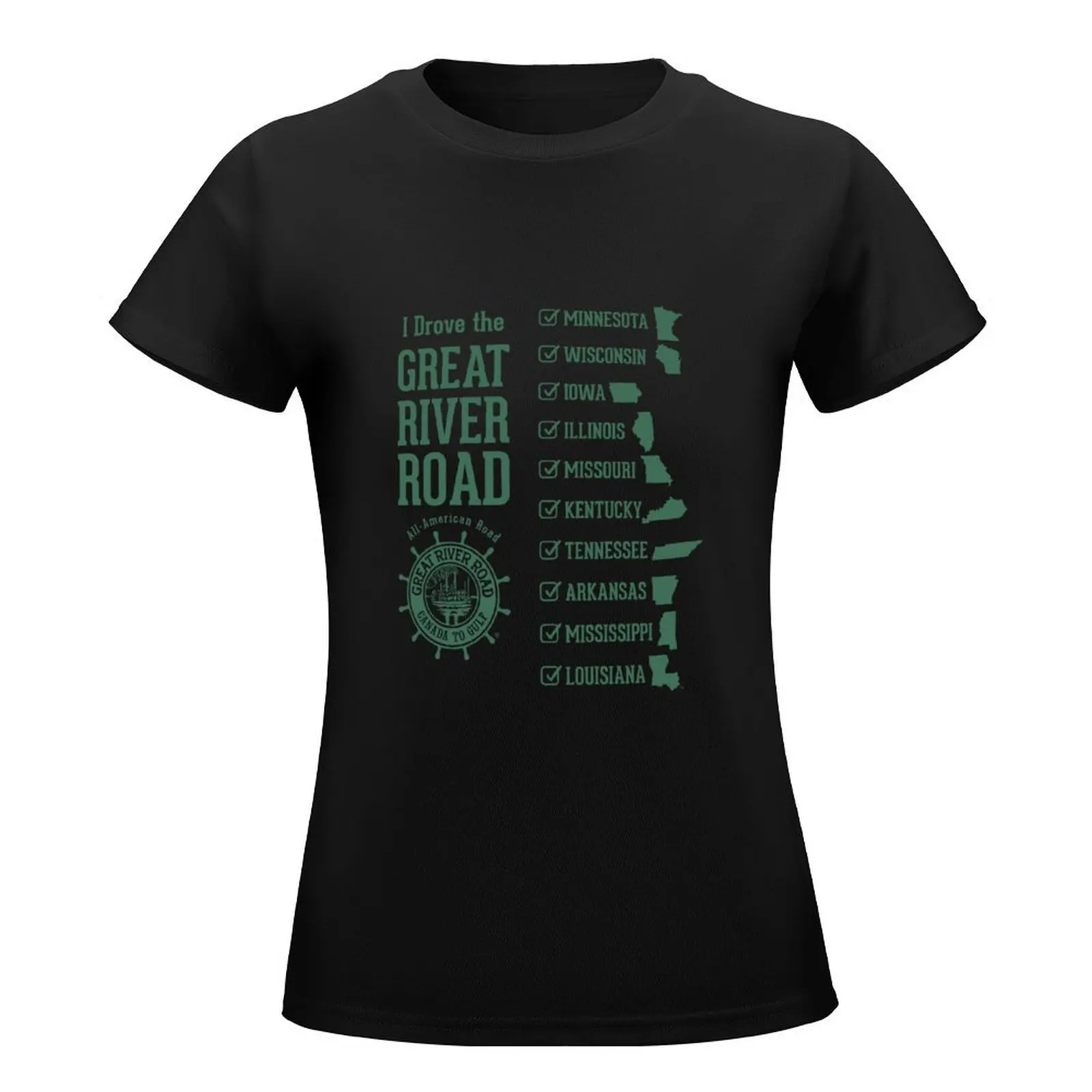 I Drove the GRR - State Checklist - Green T-Shirt quick-drying plain black t-shirts for Women