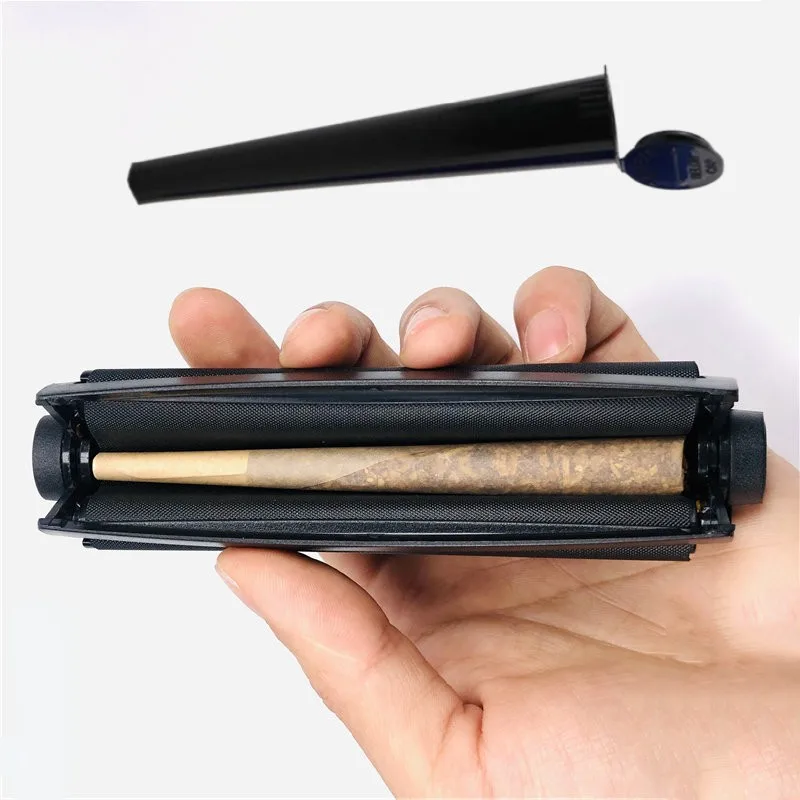 MOONSHADE 110mm Cigarette Rolling Machine with Tobacco Storage Tube for DIY Rolling Paper Wrapping Maker Smoking Accessories