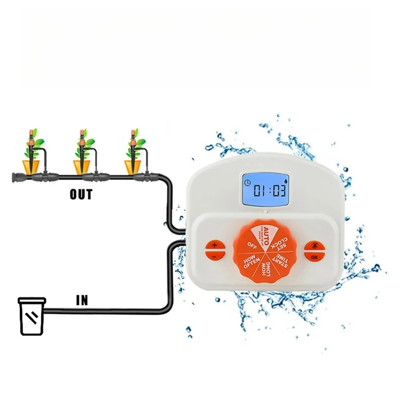 

Programmable Watering Controller LCD Digital Display Automatic Watering Timer Indoor Plants Irrigation Systems