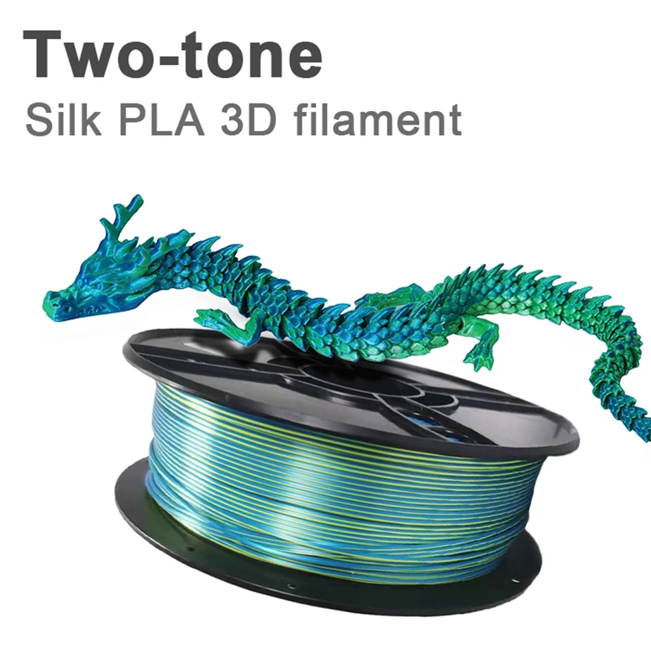 Two-tone 1.75mm PLA Silk Double Color 1kg/500g/250g 3d Printer Filament Dual Colors Silky Bicolor pla 3D Printing Material