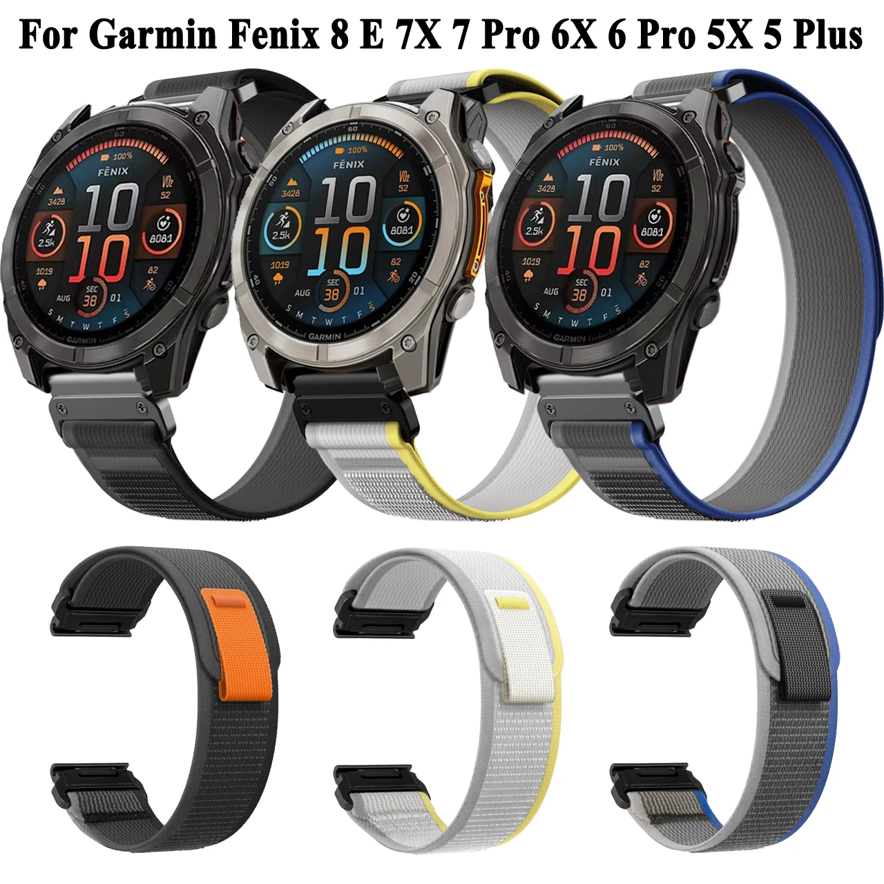 22mm 26mm Nylon Band For Garmin Fenix 8 51mm/47mm E Strap For Fenix 7X/7X Pro/6X/6X Pro/5X/5X Plus/Enduro 3/2 Wristband Bracelet