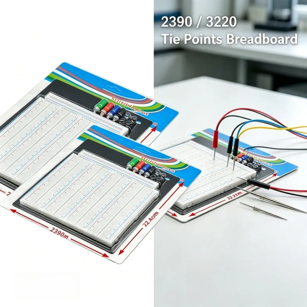 1pc 3220 2390 Holes Solderless Breadboard Circuit Test Board For Circuit Prototyping Testing 2390 Holes Solderless Breadboard