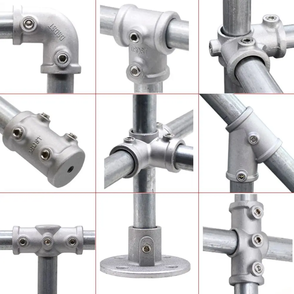 

1\2''/3\4"/1'' Pipe Fitting Connector Aluminum Alloy Steel Circular Frame Fasteners Fixed buckle Elbow Circular Pipe Connector