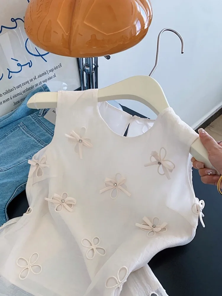 Coreano dolce nodo cinturino allentato lavoro irt donna estate riduzione dell'età unico bellissimo top casual sle vestibilità ampia