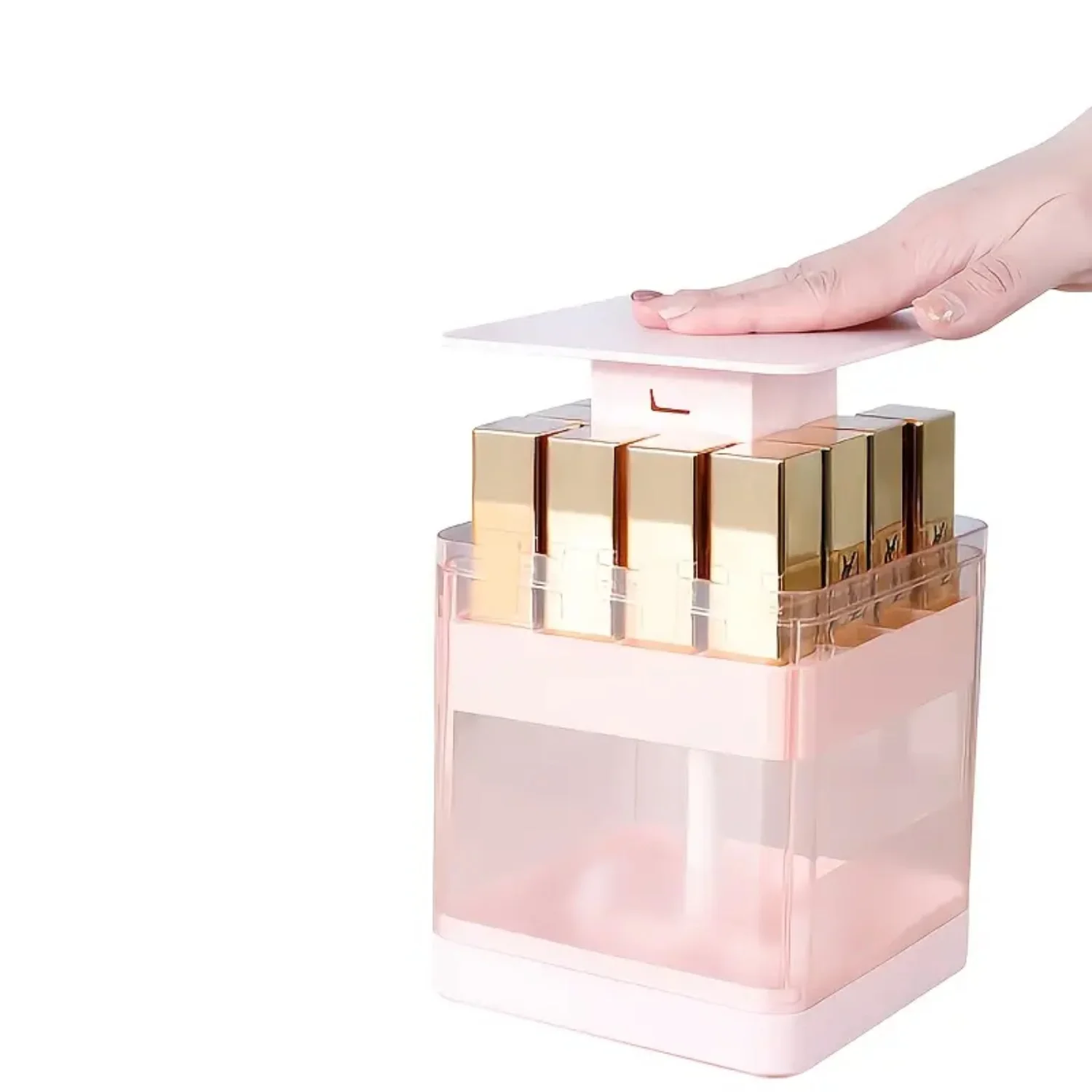 플라스틱 방진 프레스 타입 립스틱 홀더 여성용 메이크업 정리함 - 드레싱룸용 립글레이즈 보관 데스크탑 화장품 랙