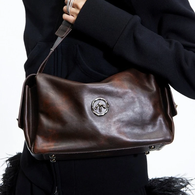 GROTTO 2025 New Toast Bag Single Shoulder Crossbody Small Soft Bag Lightweight Wide Shoulder Strap Soft Bag Texture