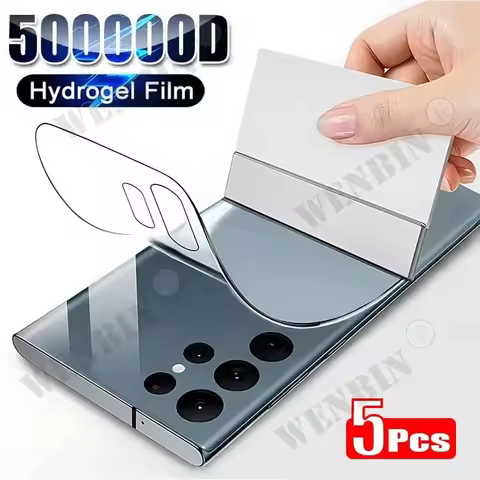 5Pcs Hydrogel Film For Samsung S24 S23 S22 S21 Ultra Note 20 S10 S9 Plus Screen Protector For Samsung A55 A54 A35 A15 Back Film