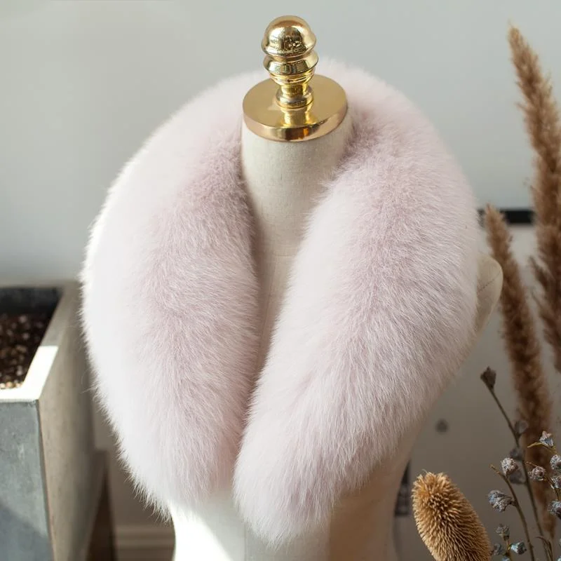 Fox Fur Collar Winter Coat Hood Decor Furry Fur Collar Natural Fur Scarf Warm Shawls Scarves Large Fur Shawl Red Fur Collar