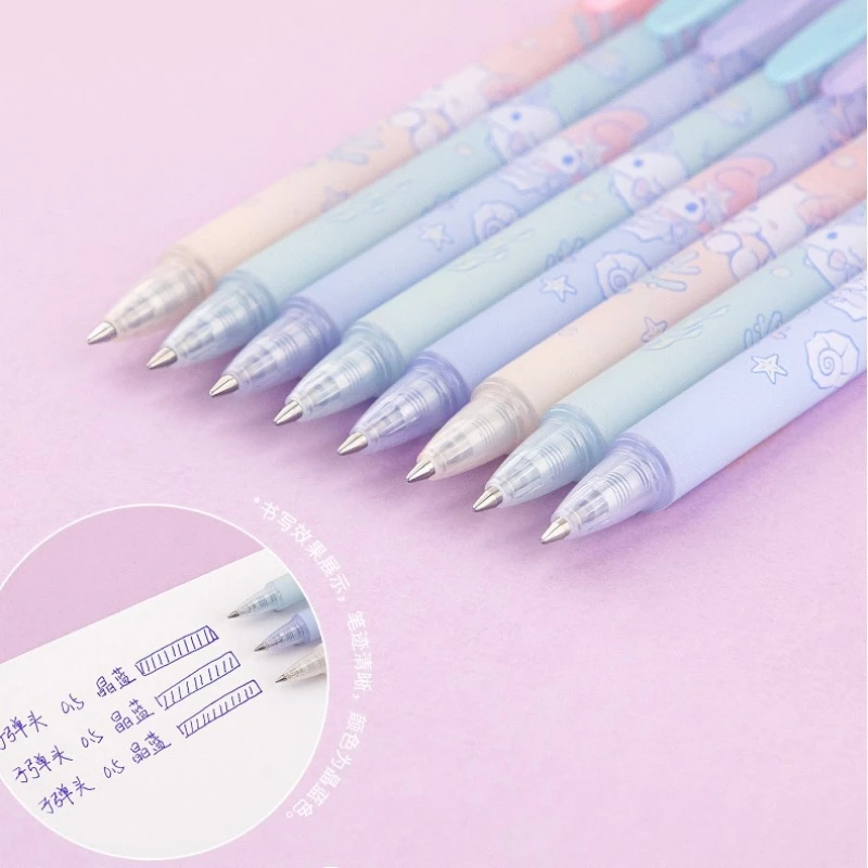 Stylo gel effaçable Sanurgente Hello Kitty My Melody Cinnamoroll, encre bleue, fournitures scolaires et de bureau, création en appel, KT86239-36 0.5mm, 3 pièces