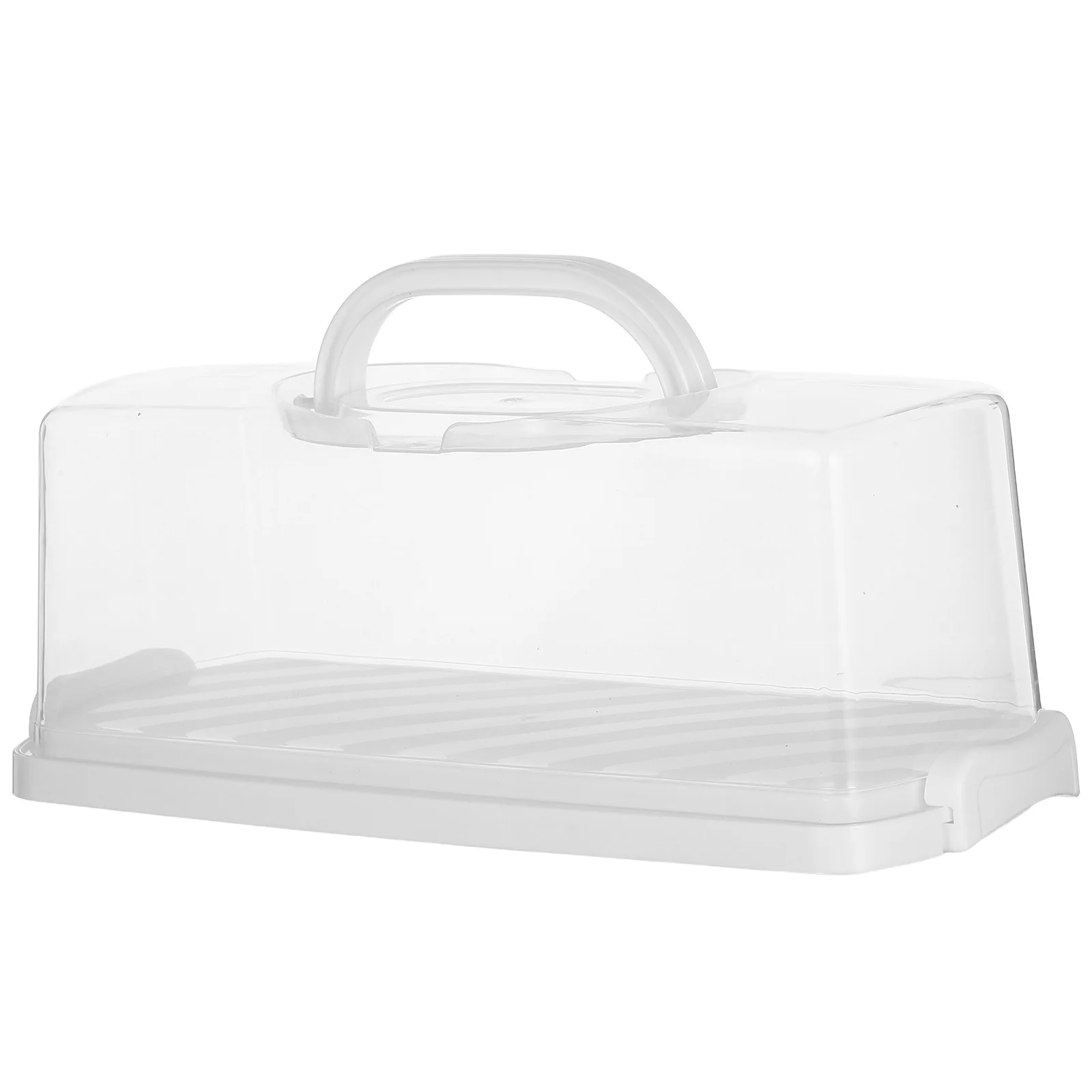 Caja de pan Rectangular con tapa transparente, contenedor de almacenamiento hermético portátil para pasteles, pan, aperitivos, diseño minimalista elegante