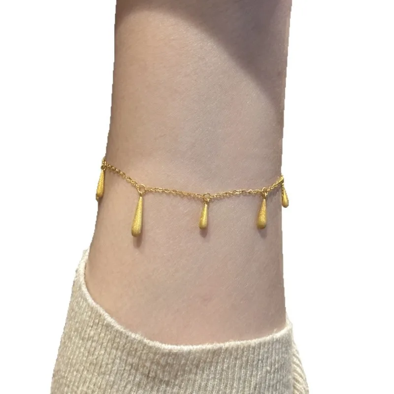 سوار قطرة الماء المصقول بالذهب العتيق من العصور الوسطى للنساء، مجوهرات راقية فاخرة وخفيفة الوزن