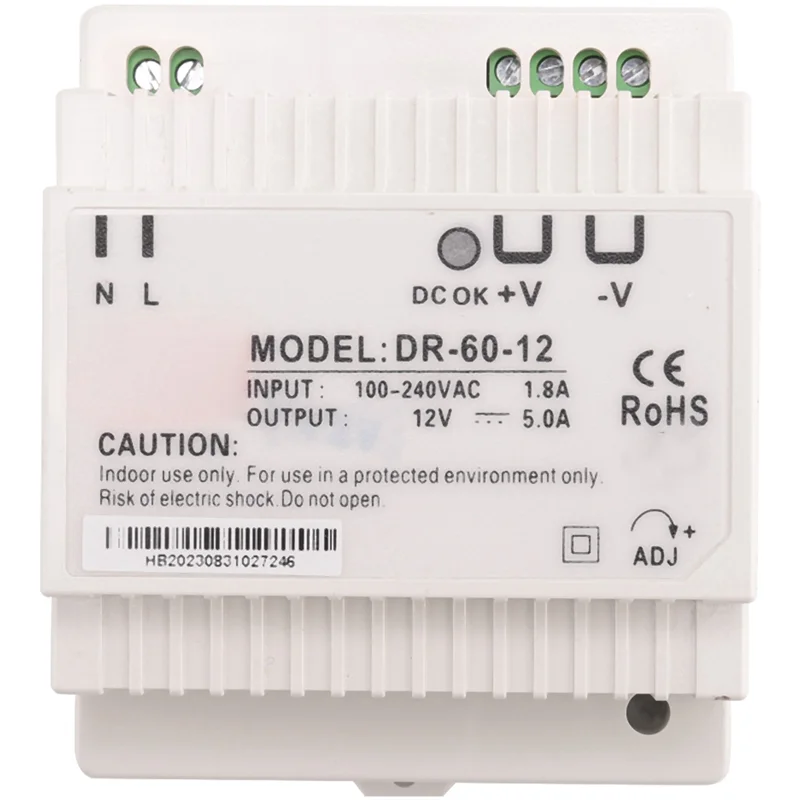 AAAF 2X DR-60-12 Transformer 12 Volt 5 Amp Industrial Din Rail Power Supply 220V Ac To 12V Dc Power Supply(12V)