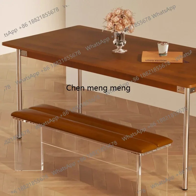 

Z136 Acrylic long dining stool door shoe change stool long strip bedside stool light luxury