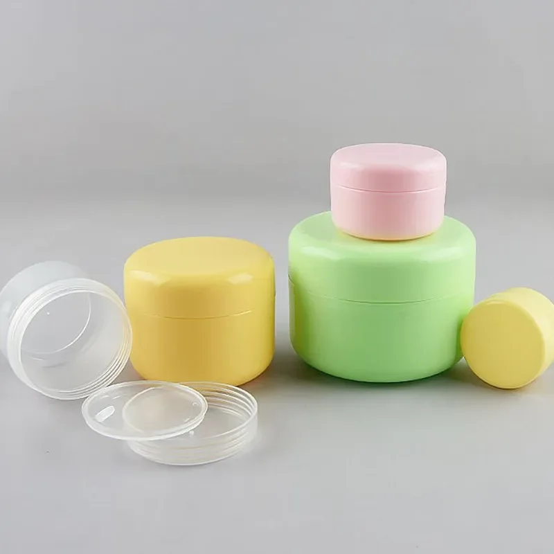 10Pcs 10g Plastic Containers With Liners Travel Jars Bottle Pot Boxes For Face Cream Makeup Hair Care Cosmetics