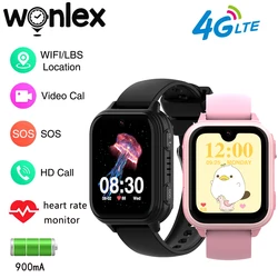 Wonlex Smart Watch for Children 4G WiFi SOS Video Call Heart Rate Monitor Kids Smartwatch GPS Tracker AMOLED Screen Kids Watch