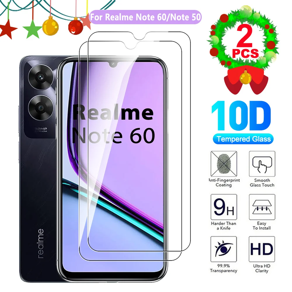 2pcs For Realme Note 60 Note60 Clear protective glass on Realmi Note 50 Note50 RealmeNote60 4G screen protector film 6.74inch