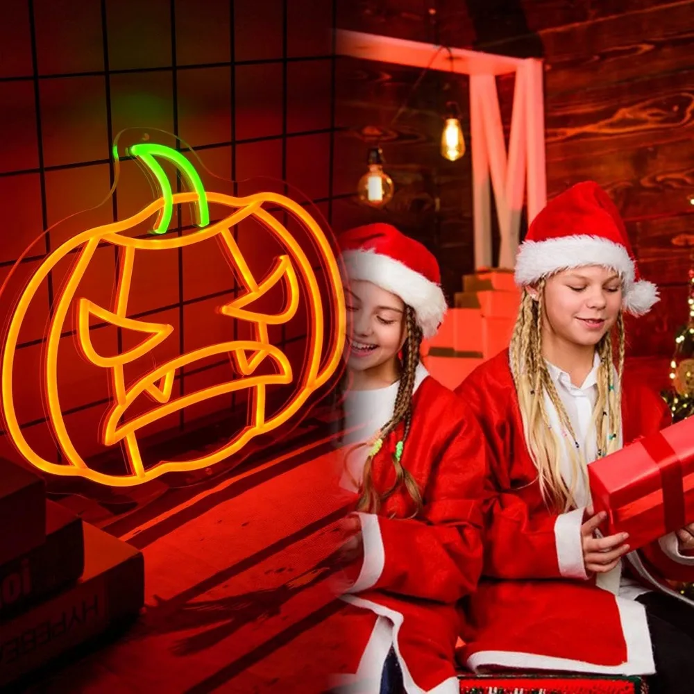 USB تعمل بالطاقة علامة اليقطين النيون ، أدى النيون للجدار ، ديكور غرفة النوم ، ديكور الحزب ، منزل في الهواء الطلق ، بار ، متجر ، هالوين