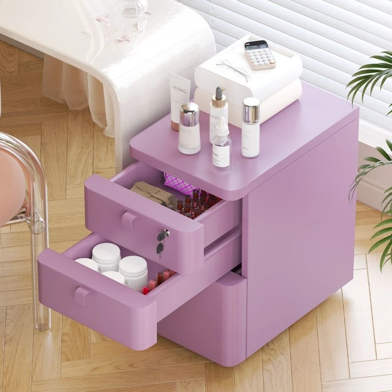 Multi-draw arc file cabinet, household living room balcony storage cabinet