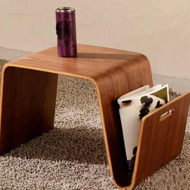 Modern Scandinavian Minimalist End Table with Solid Wood Top Simple and Elegant N-Type Coffee Table for Living Room