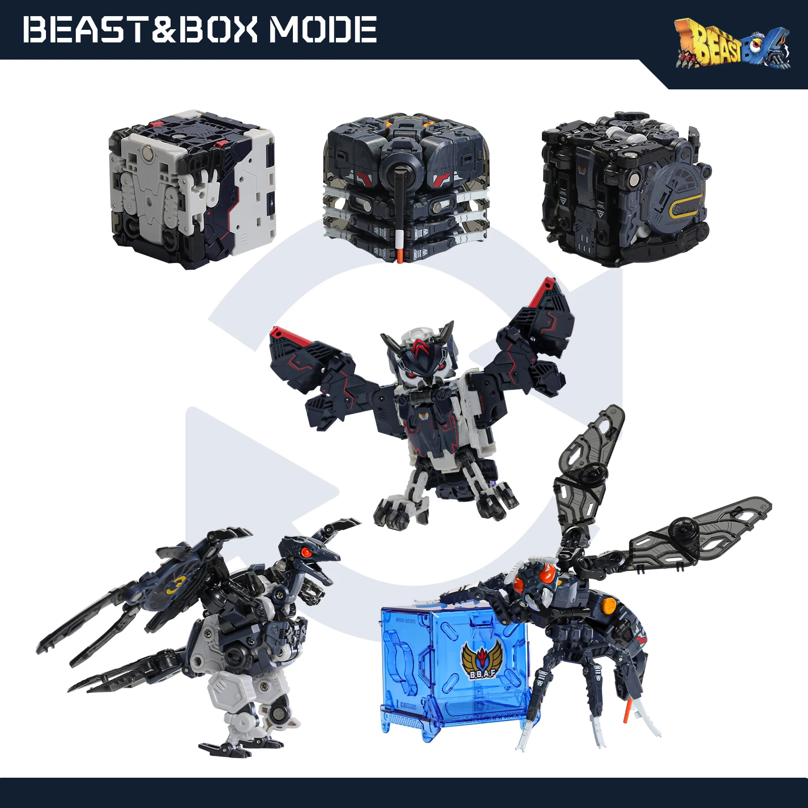 52TOYS Beastbox Air Force Set Deformation Toys, contains 3 Figures, Converting Toys Deformable Collectible Gift Boys Christmas