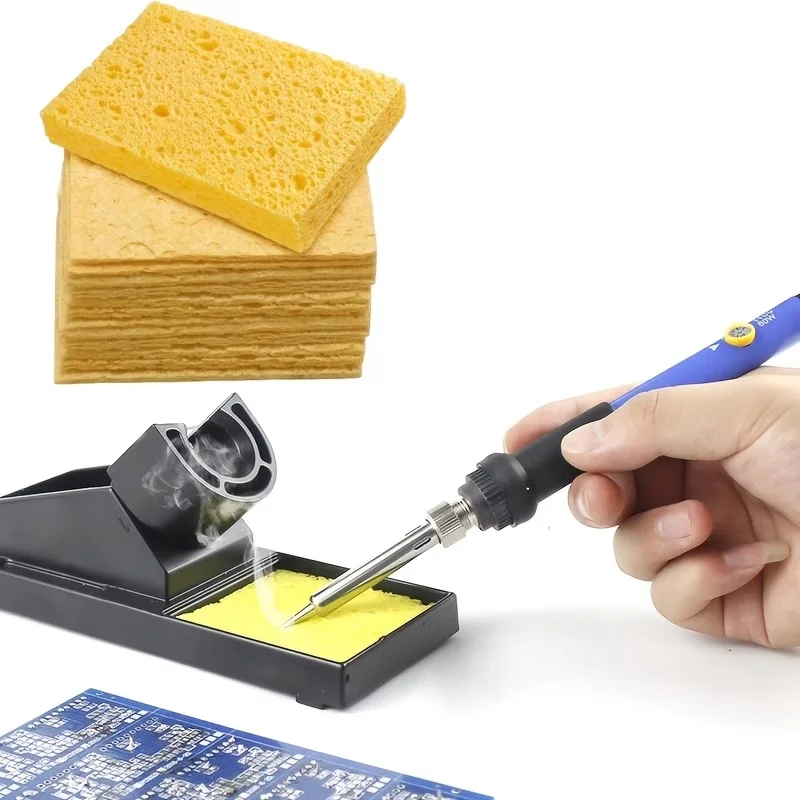 10Pcs Soldering Iron Tip Cleaning Sponges, Chemical-Free Residue Removal Pads for Soldering Irons, Great for Electronics Repair