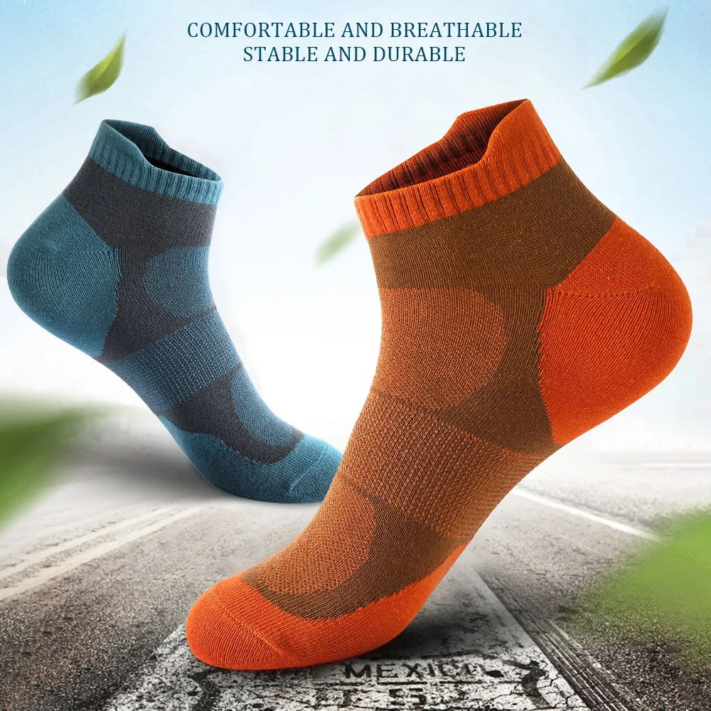 Fitness en plein air 5 paires nouveau printemps chaussettes pour hommes cheville épaisse tricot chaussette de sport respirant séchage rapide