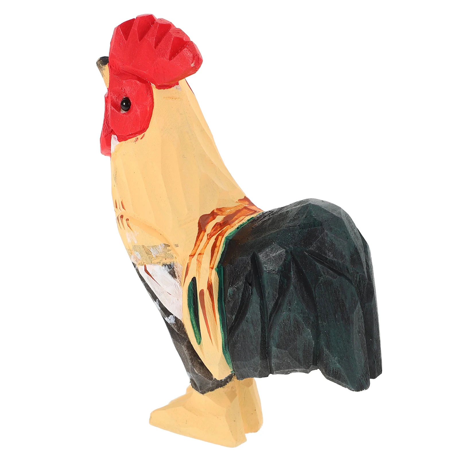 

Hand Carved Wooden Figurine Decorative Rooster Statue Home Decor Wood Sculpture Animal Carving Creative Design Realistic Model