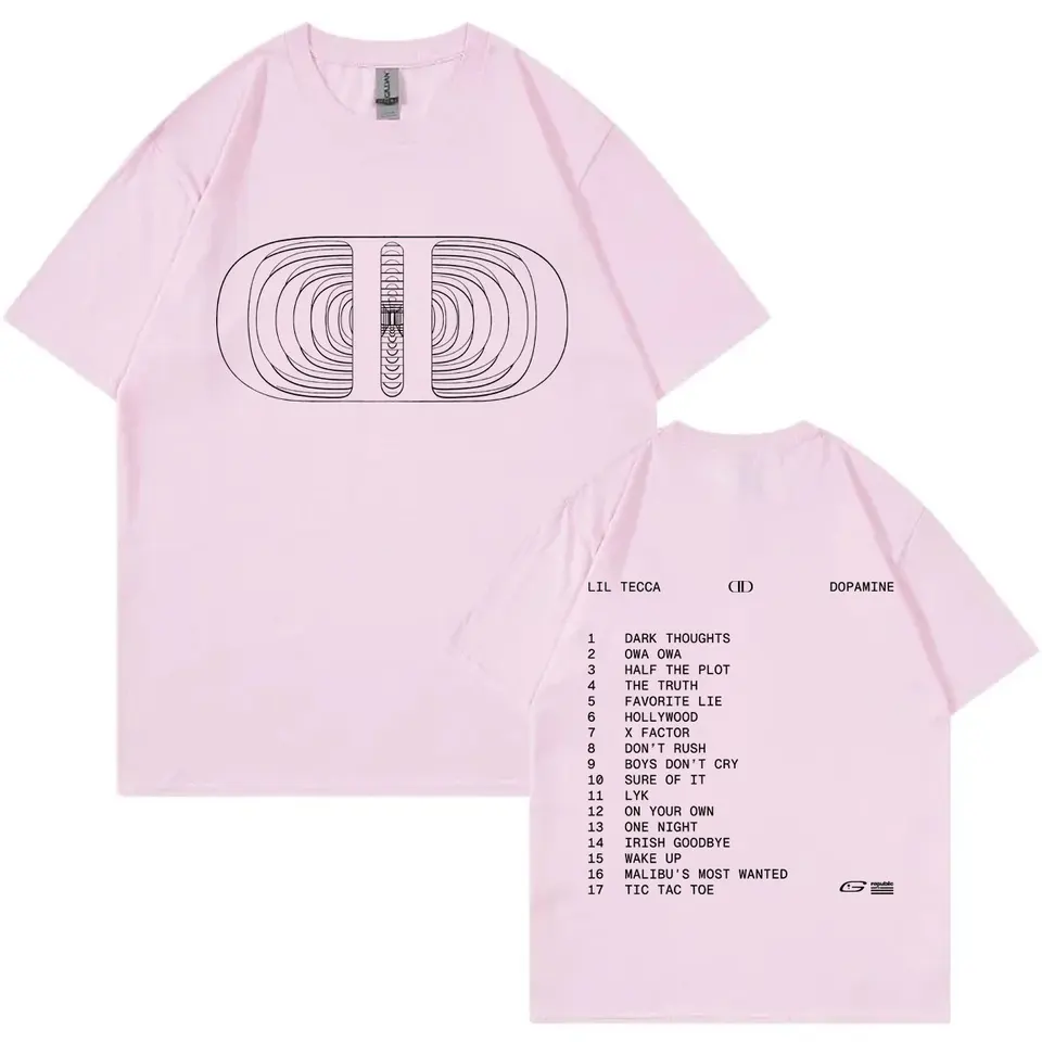 Rapper Lil Tecca Dopamine 2025 New Album Merch T-shirt Fashion Hip