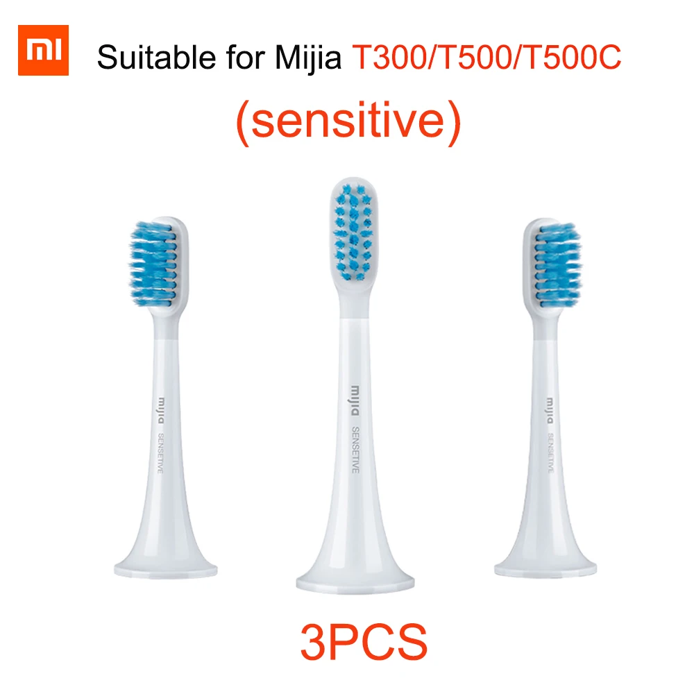 Original Xiaomi Mijia เปลี่ยนหัวแปรงสีฟันโซนิคไฟฟ้าแปรงสีฟัน T100 T300 T500 3หัวแปรงฟันแต่ละกล่อง