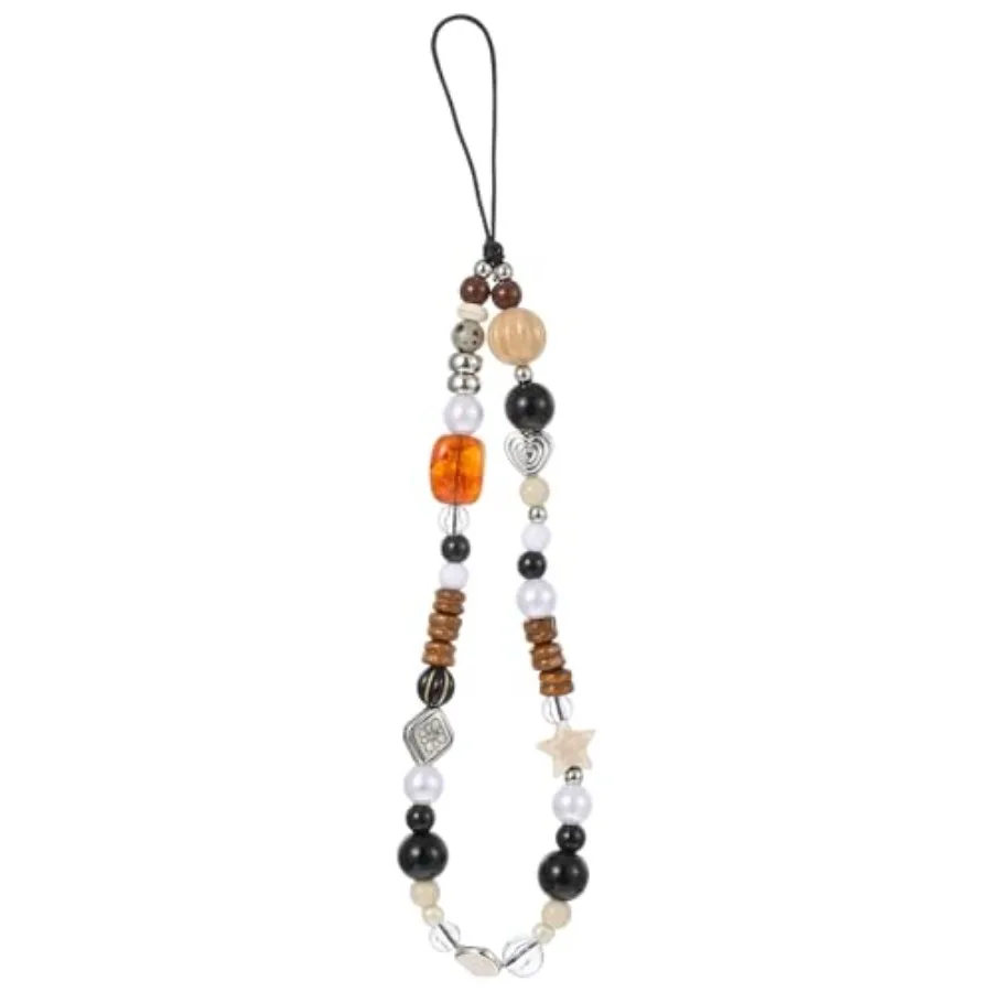 

Phone Charm Wrist Strap, Cute Beaded Bag Charm Chain, Camera Strap, Lanyard Wrist Keychain Brown Bag Charms Brown Keychain, Lan