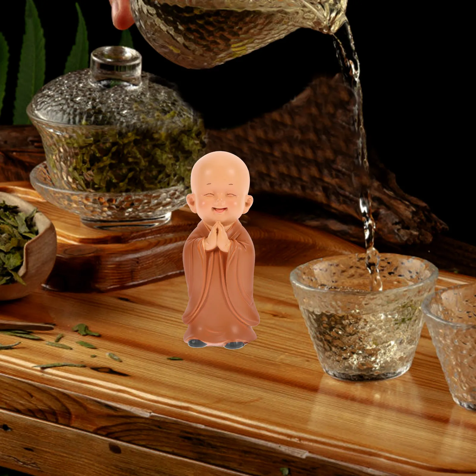 

3 Pcs Mini Monk Figurines Resin Small Statue Decor Home Office Tearoom Adornment Creative Gift Desktop Craft Home Decor