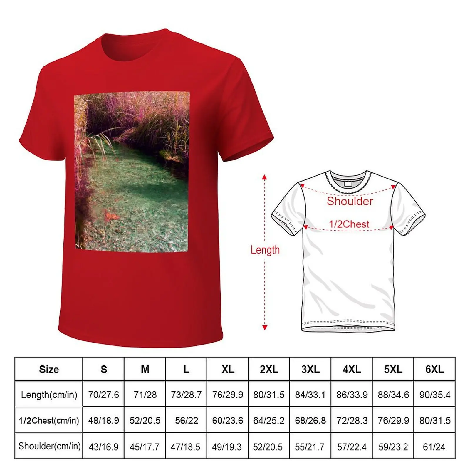 Magenta riverside crystal water T-Shirt kawaii clothes shirts graphic tees mens big and tall t shirts