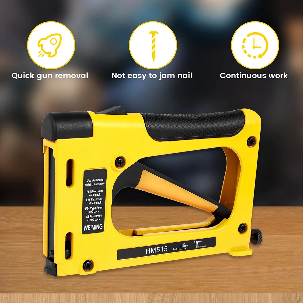 Nail Stapler for Woodworking Furniture Heavy Duty Construction Picture Frame Staple Metal Hand Tool Nailing Equipment