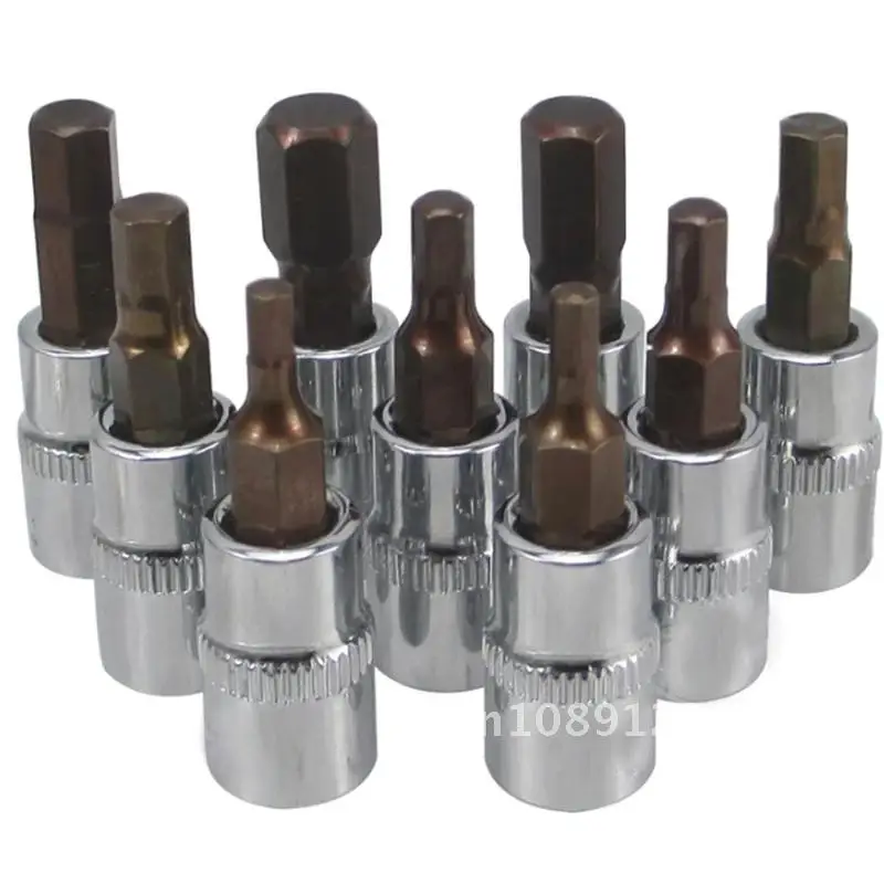 

1PCS 37mm 1/4'' Dr Hex Allen Key Bit Socket Tools H2mm/2.5mm/3mm/4mm/5mm/6mm/7mm/8mm/10mm Replacement Bit Socket